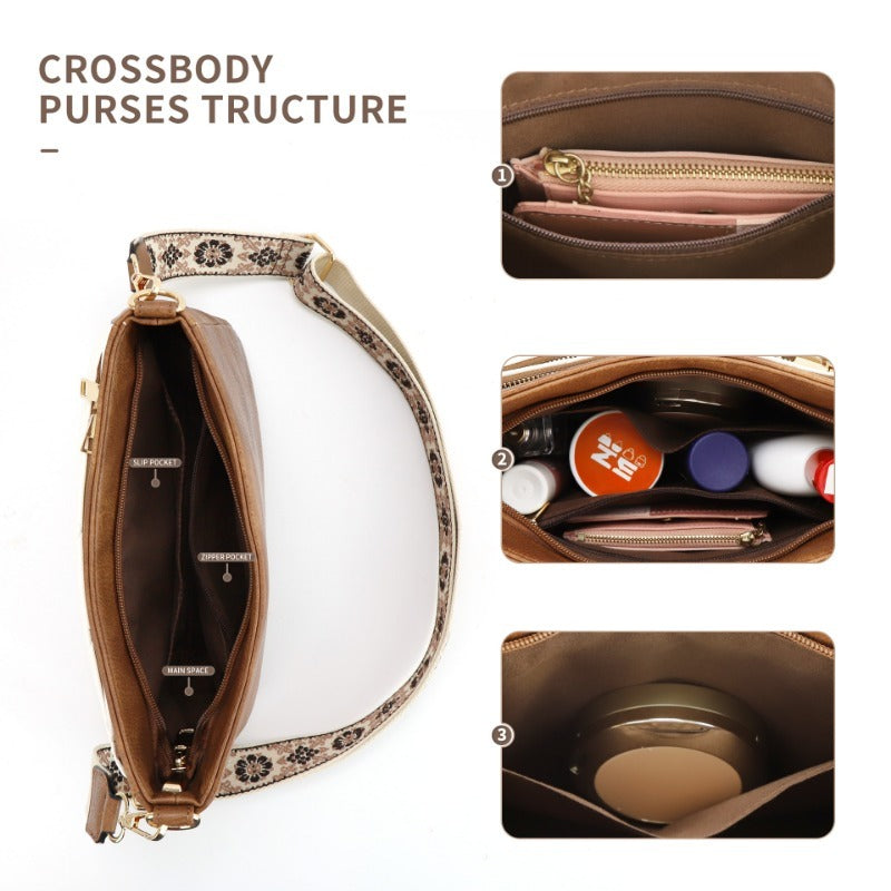 Wholesale Diamond Mesh Crossbody Multifunctional Bag with Detachable and Adjustable Webbing Shoulder Bags